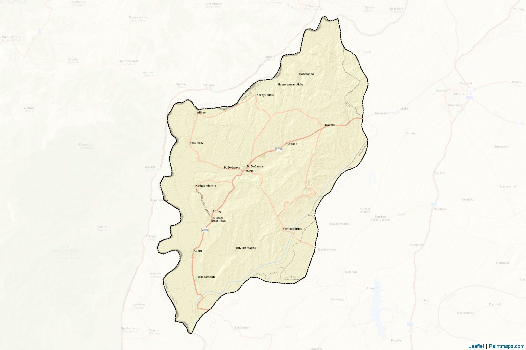 Muestras de recorte de mapas Meriç (Edirne)-2