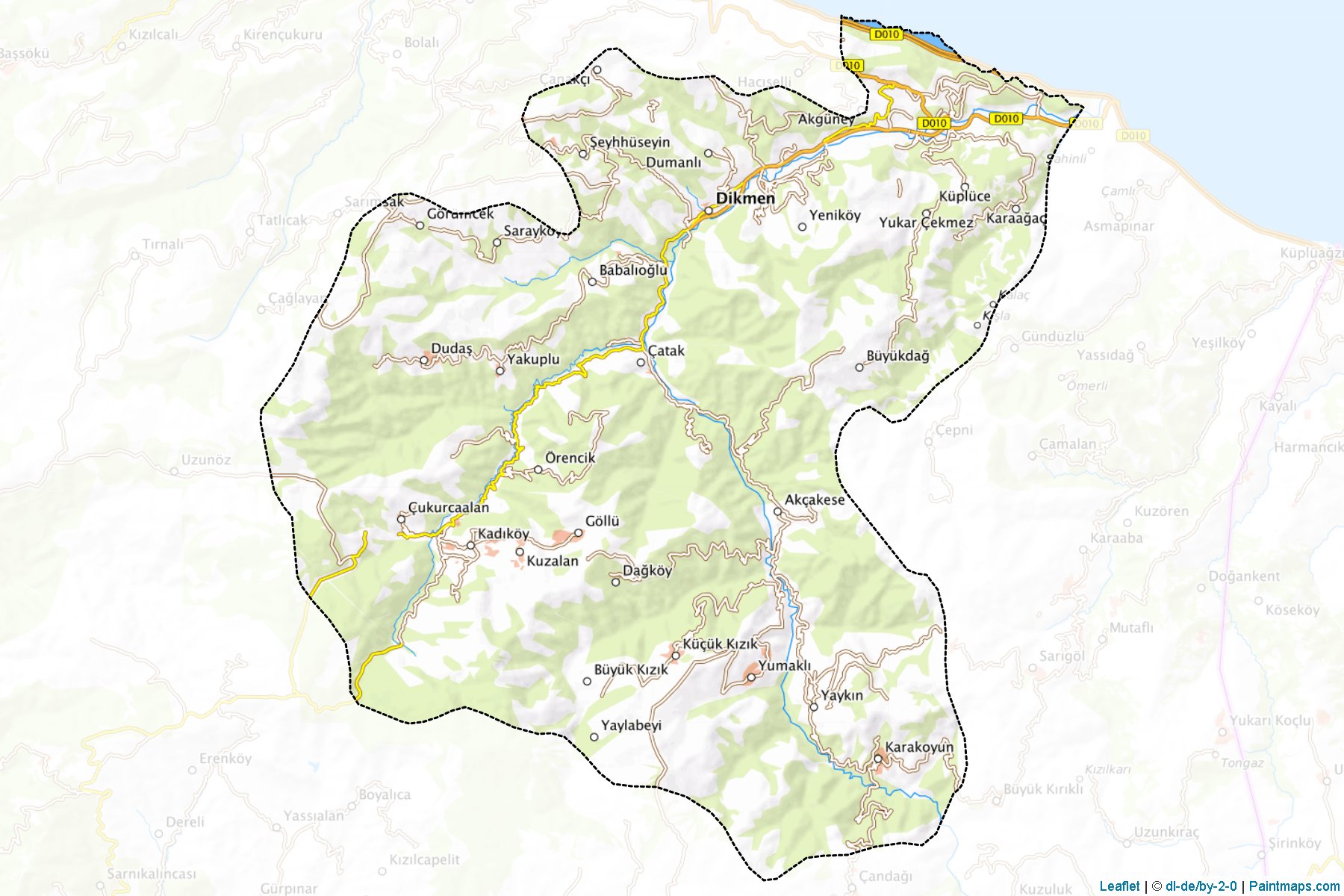 Muestras de recorte de mapas Dikmen (Sinop)-1