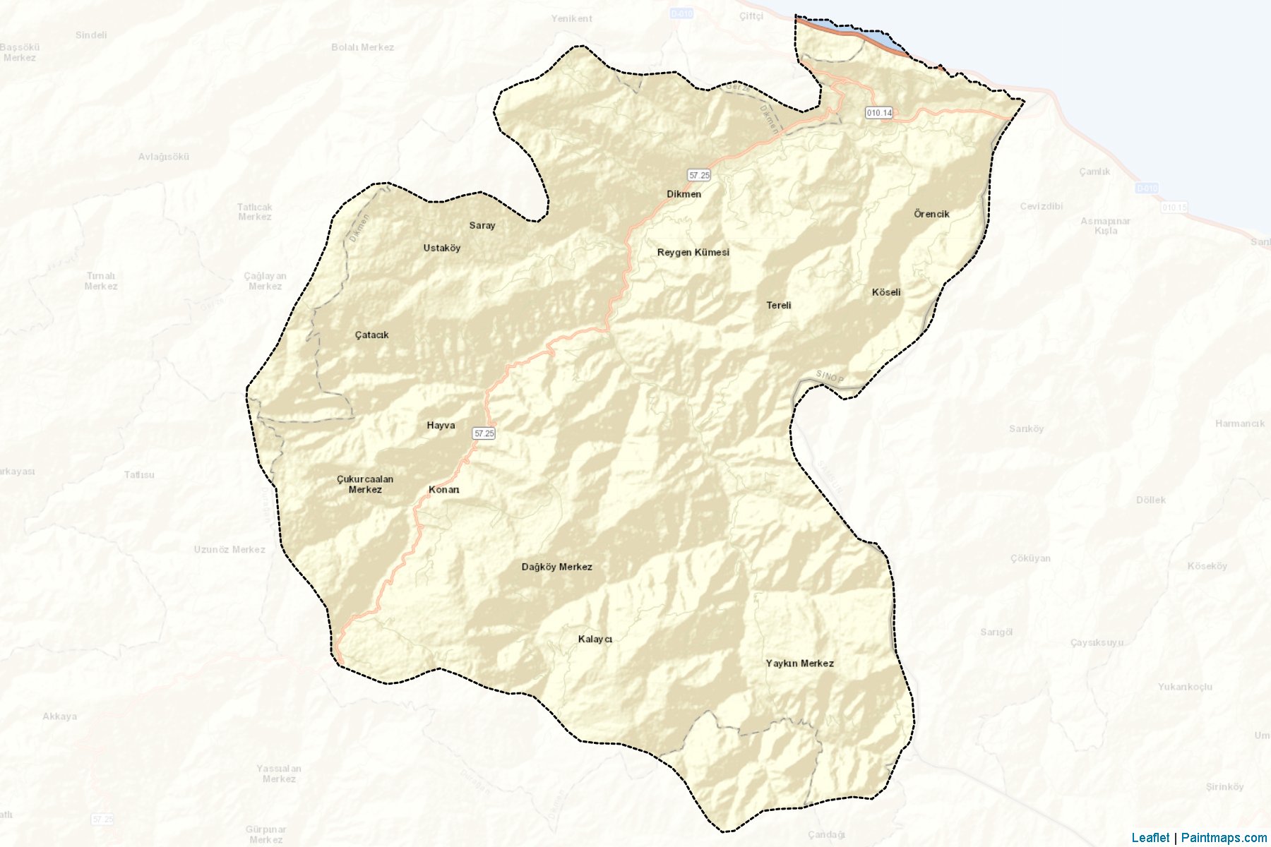 Muestras de recorte de mapas Dikmen (Sinop)-2