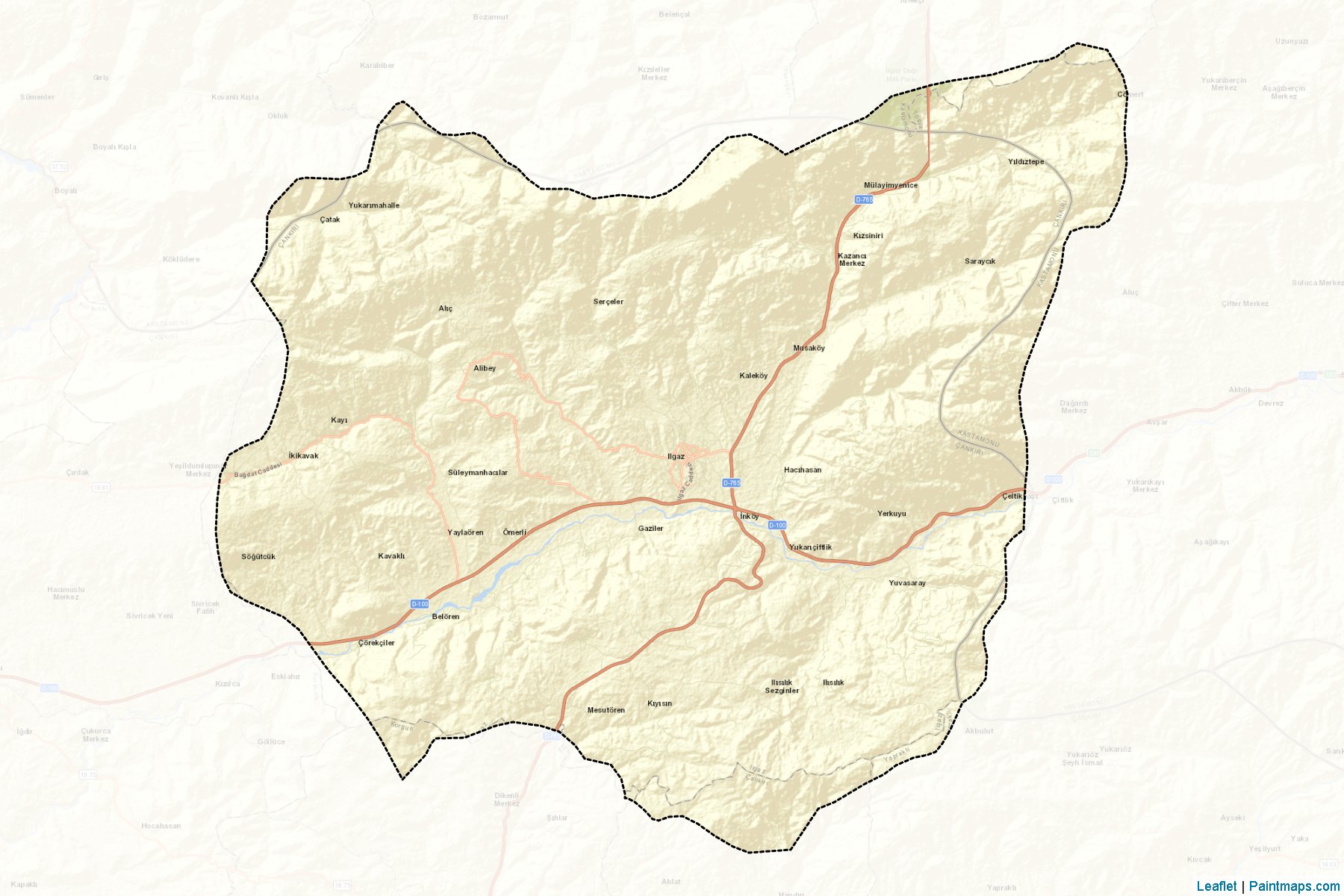 Muestras de recorte de mapas Ilgaz (Cankiri)-2