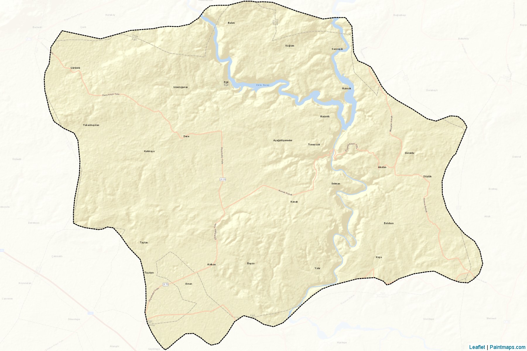 Muestras de recorte de mapas Eğil (Diyarbakir)-2