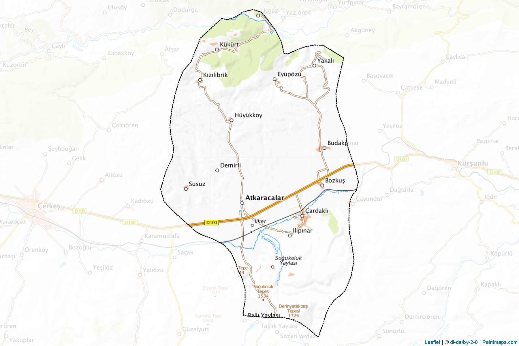 Muestras de recorte de mapas Atkaracalar (Cankiri)-1