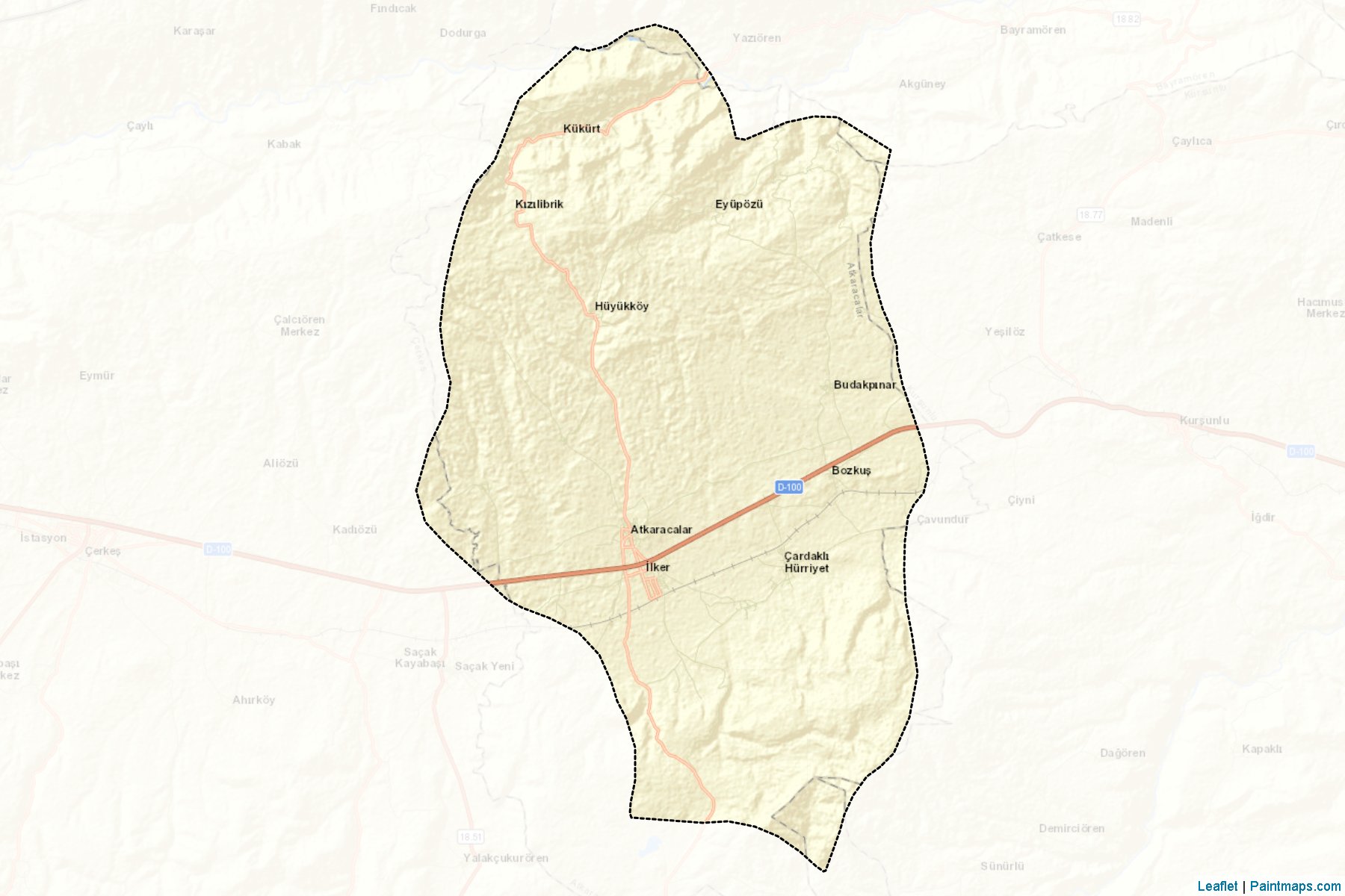 Muestras de recorte de mapas Atkaracalar (Cankiri)-2