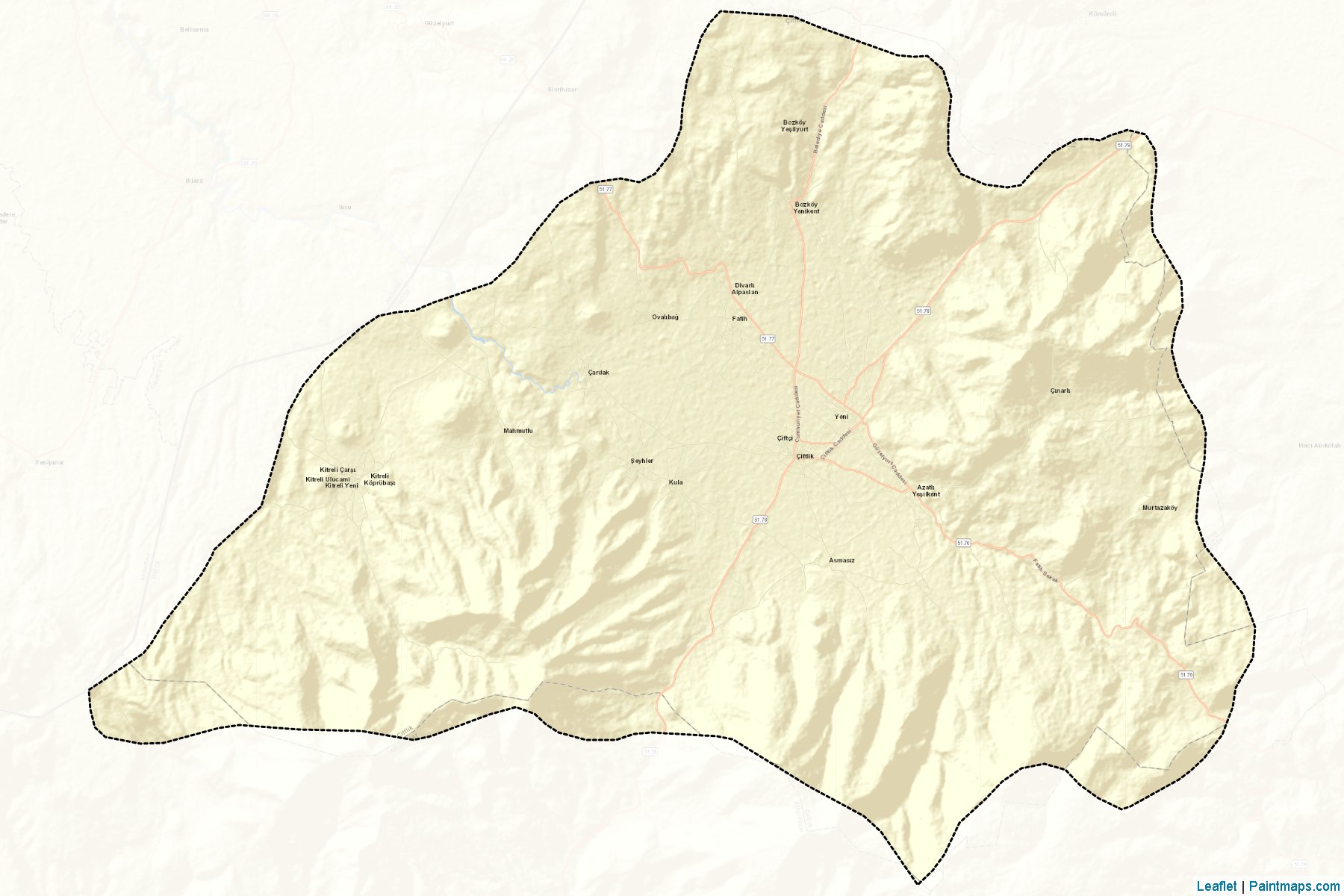 Muestras de recorte de mapas Çiftlik (Nigde)-2