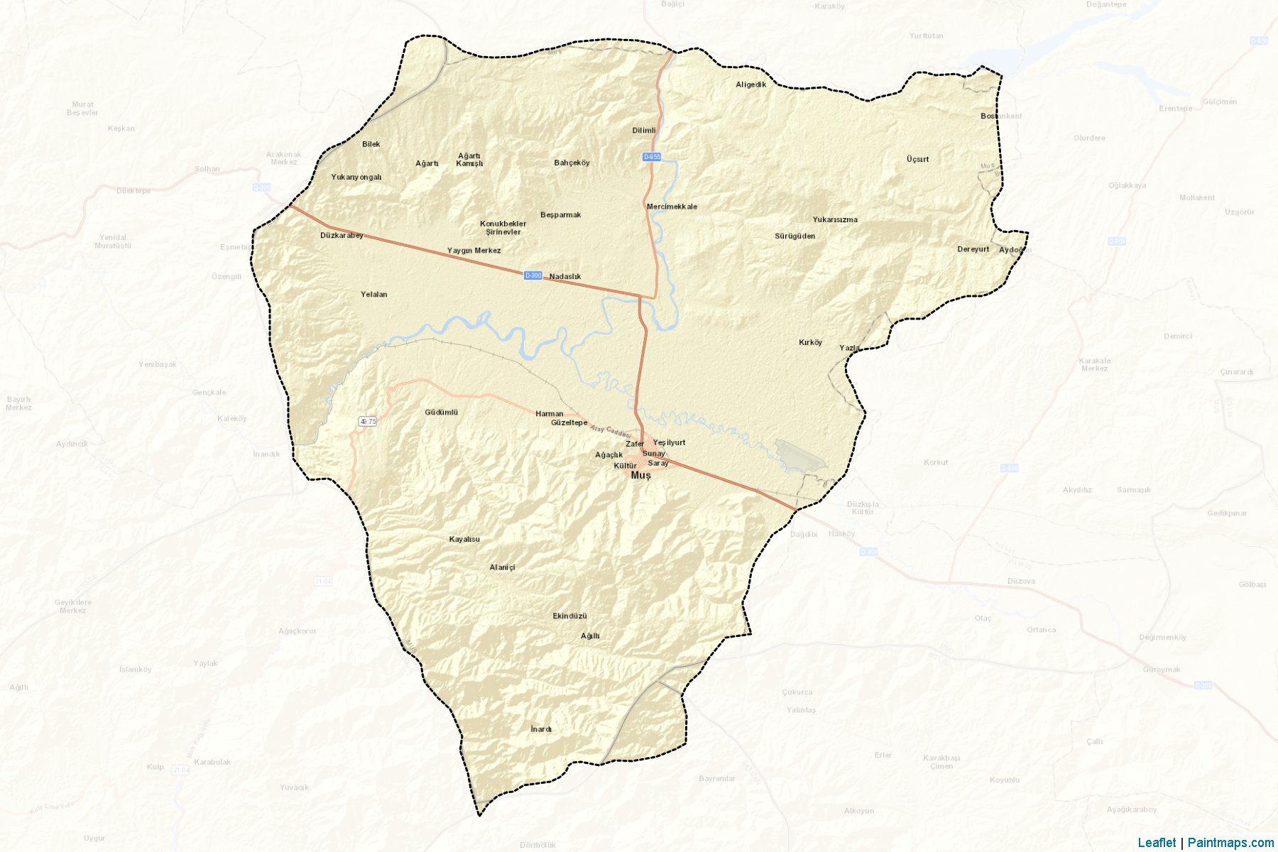 Muestras de recorte de mapas Merkez (Mus)-2