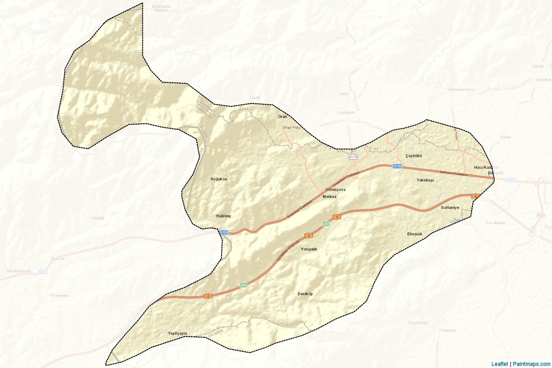 Muestras de recorte de mapas Gümüşova (Duzce)-2