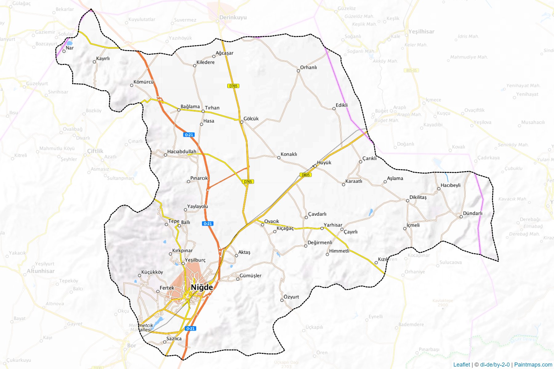 Muestras de recorte de mapas Merkez (Nigde)-1