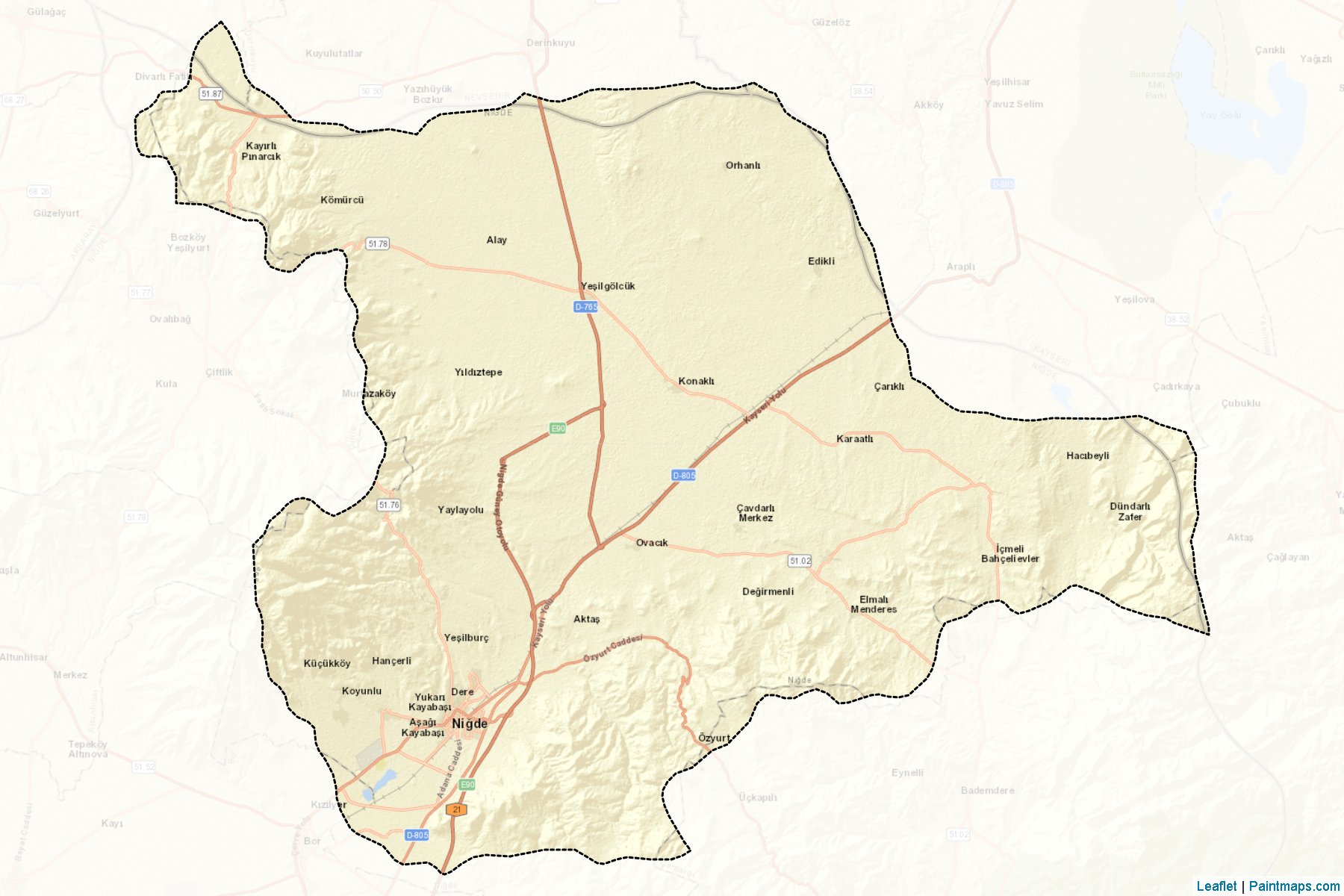 Muestras de recorte de mapas Merkez (Nigde)-2