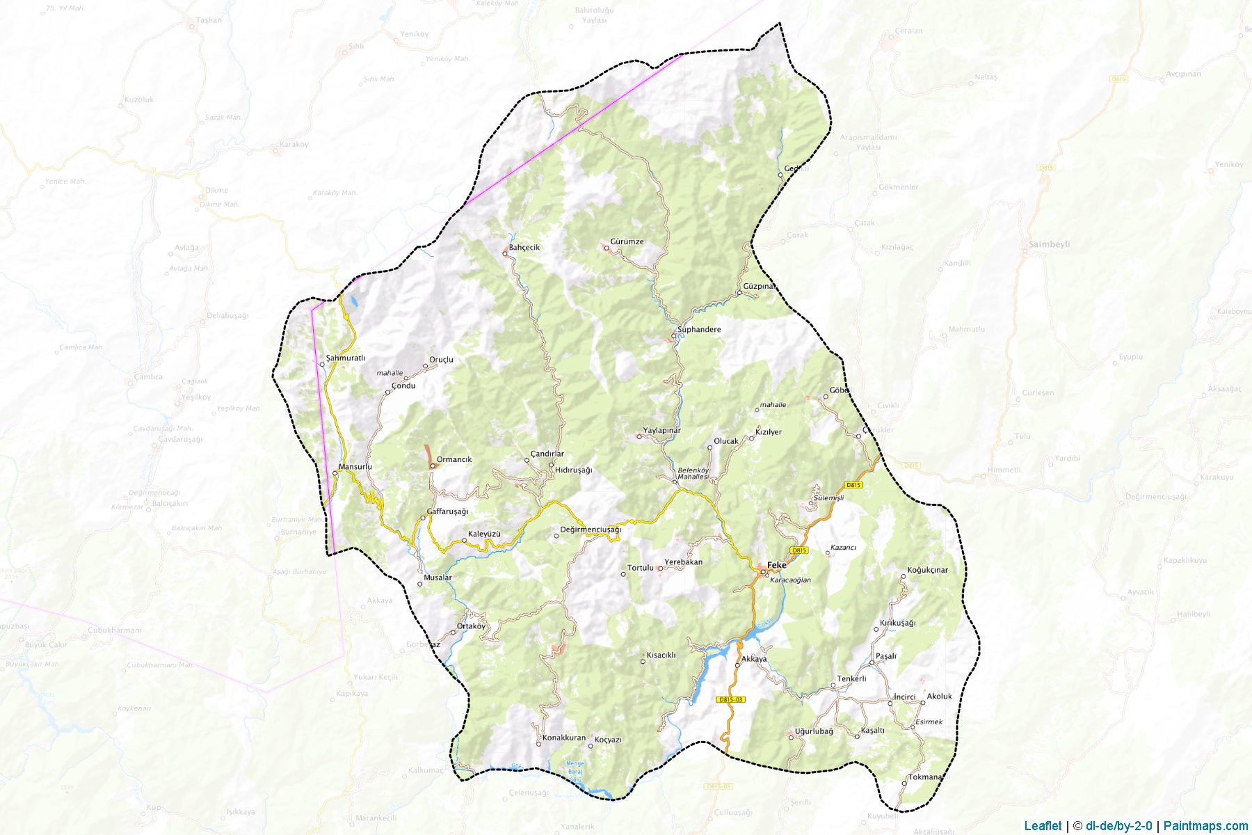 Feke (Adana) Haritası Örnekleri-1