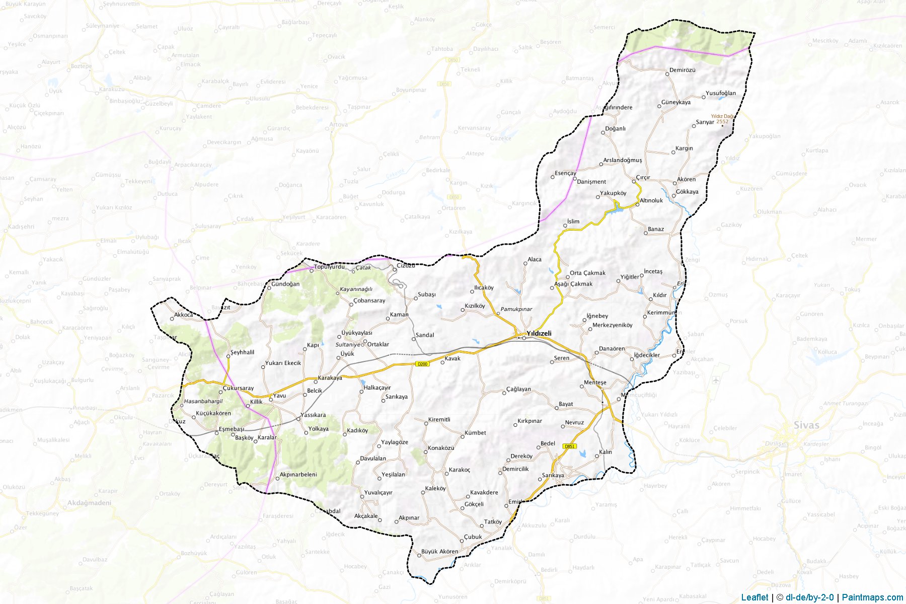 Yildizeli (Sivas) Map Cropping Samples-1