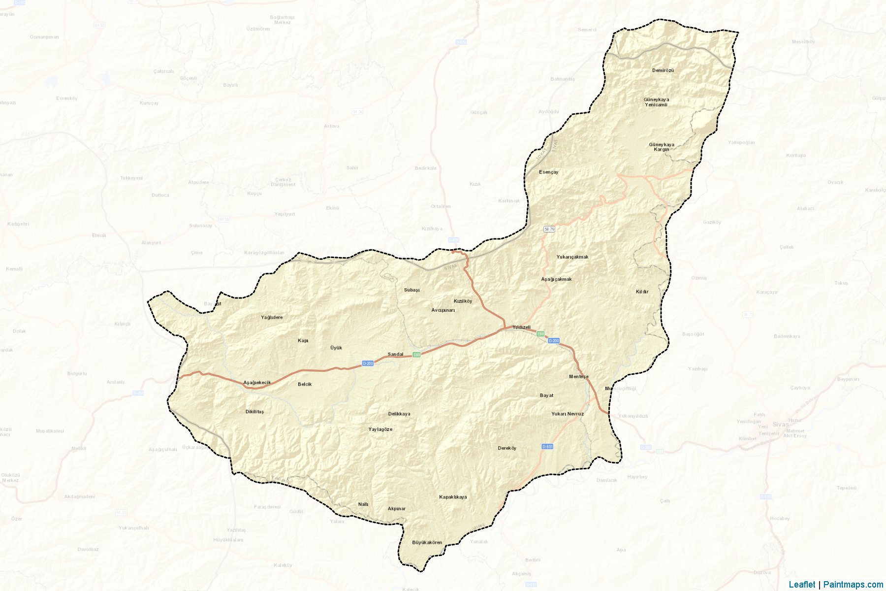 Yildizeli (Sivas) Map Cropping Samples-2