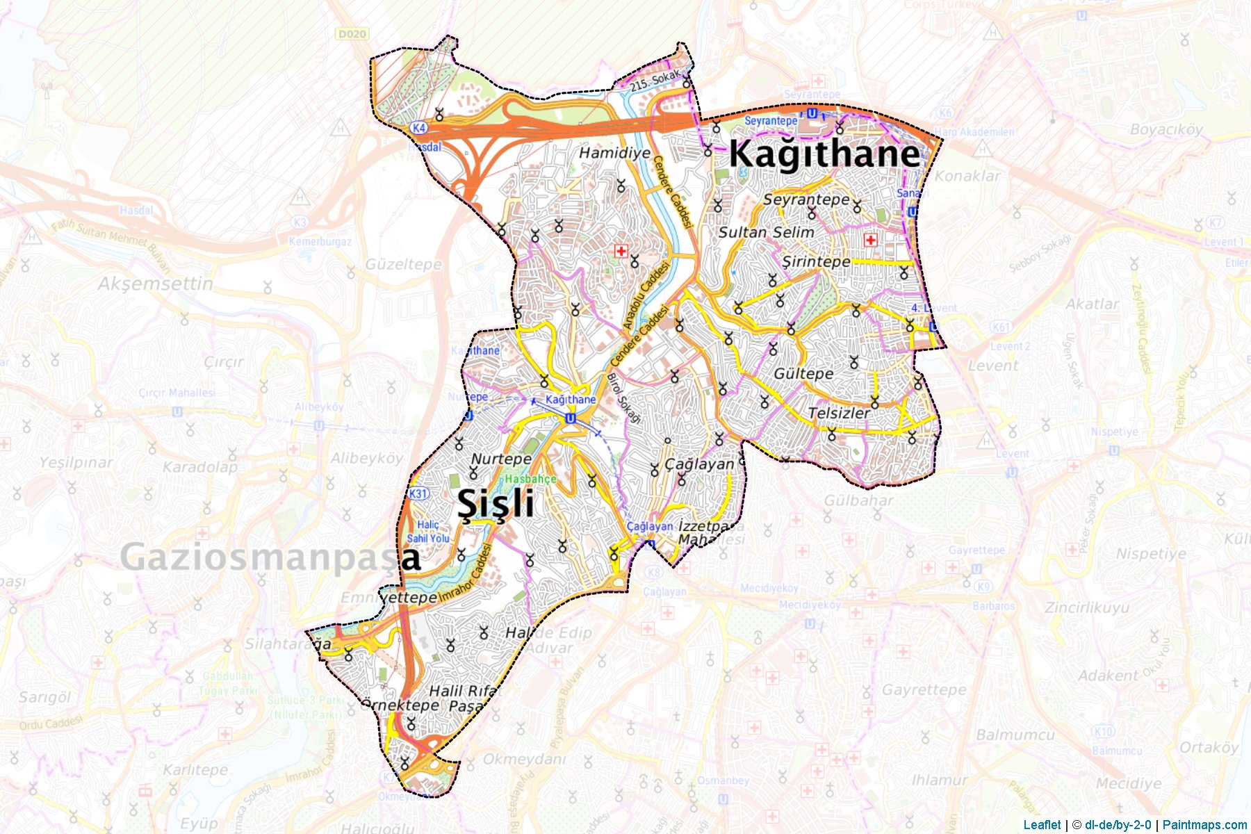 Kagithane (Istanbul) Map Cropping Samples-1