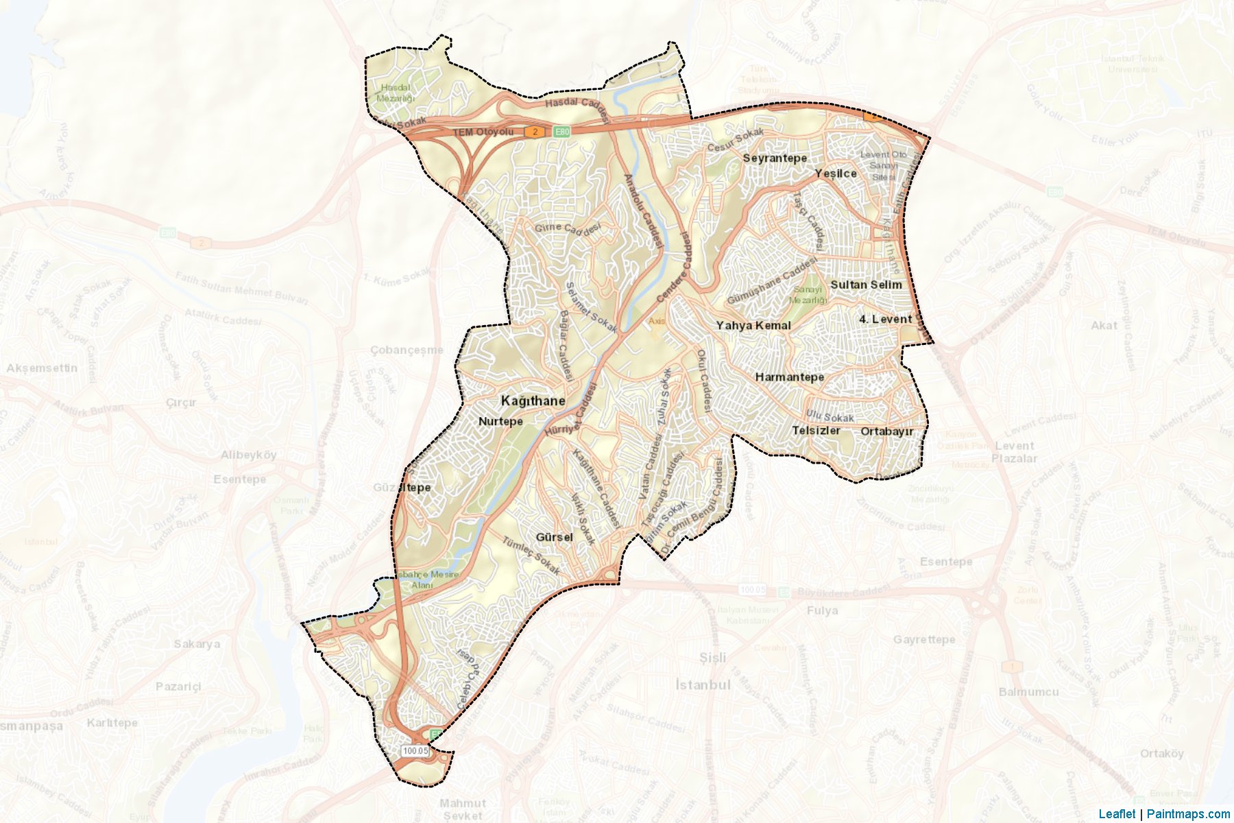 Kagithane (Istanbul) Map Cropping Samples-2