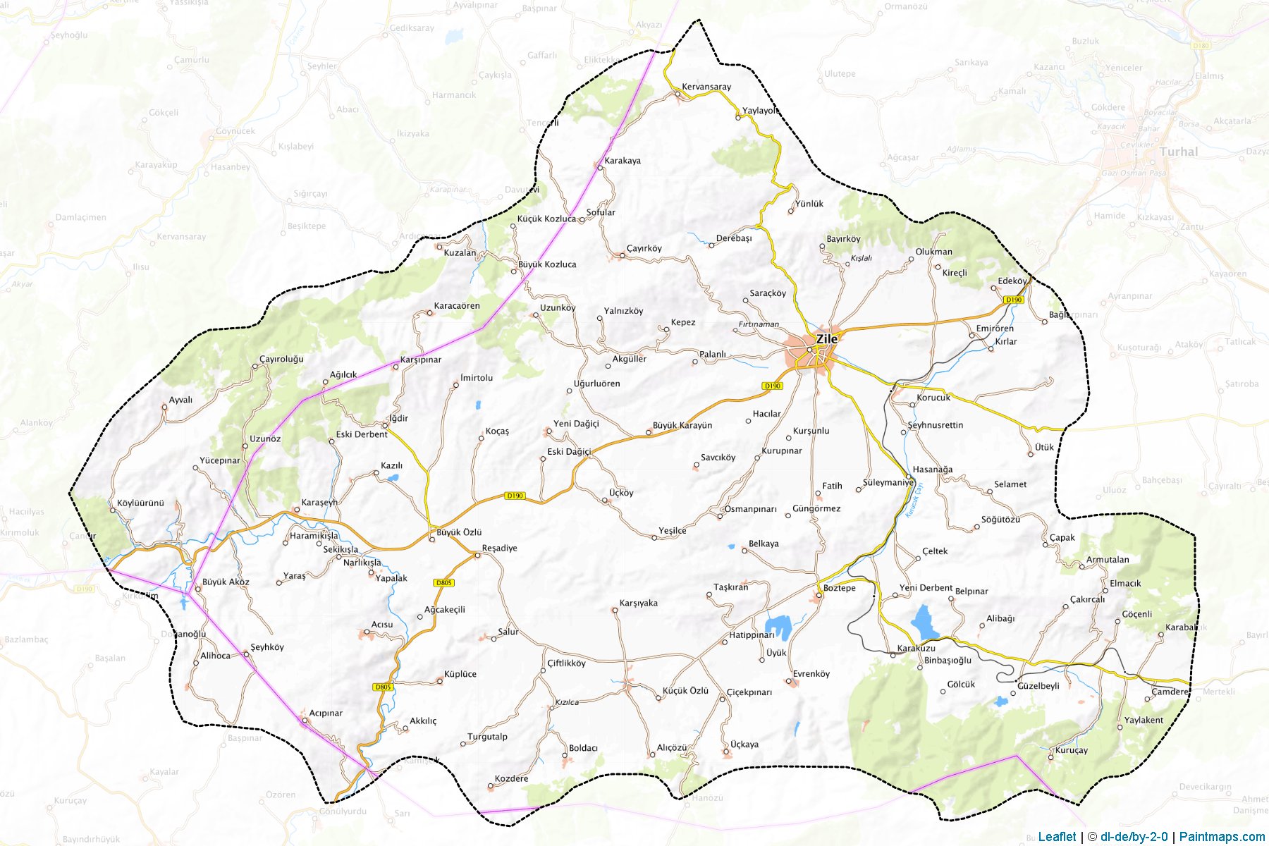 Muestras de recorte de mapas Zile (Tokat)-1