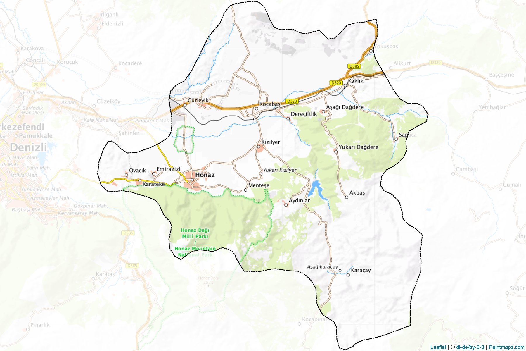 Muestras de recorte de mapas Honaz (Denizli)-1