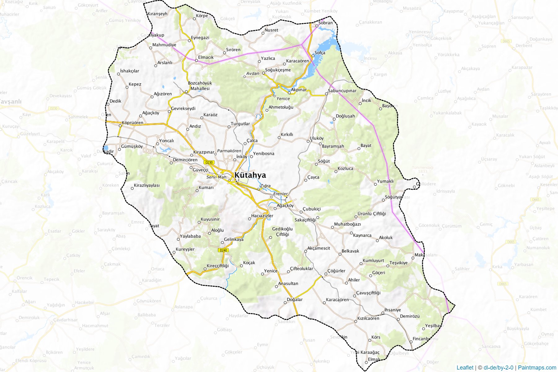 Muestras de recorte de mapas Merkez (Kutahya)-1