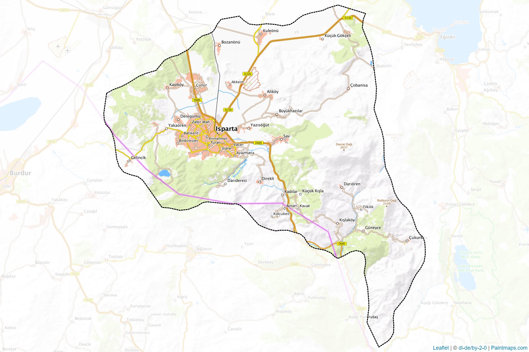 Merkez (Isparta) Haritası Örnekleri-1