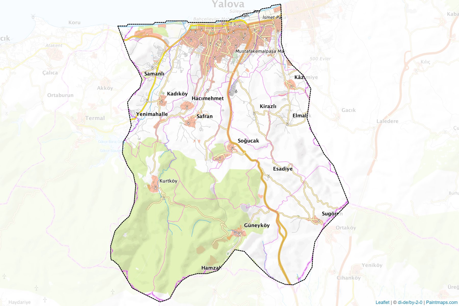 Muestras de recorte de mapas Merkez (Yalova)-1