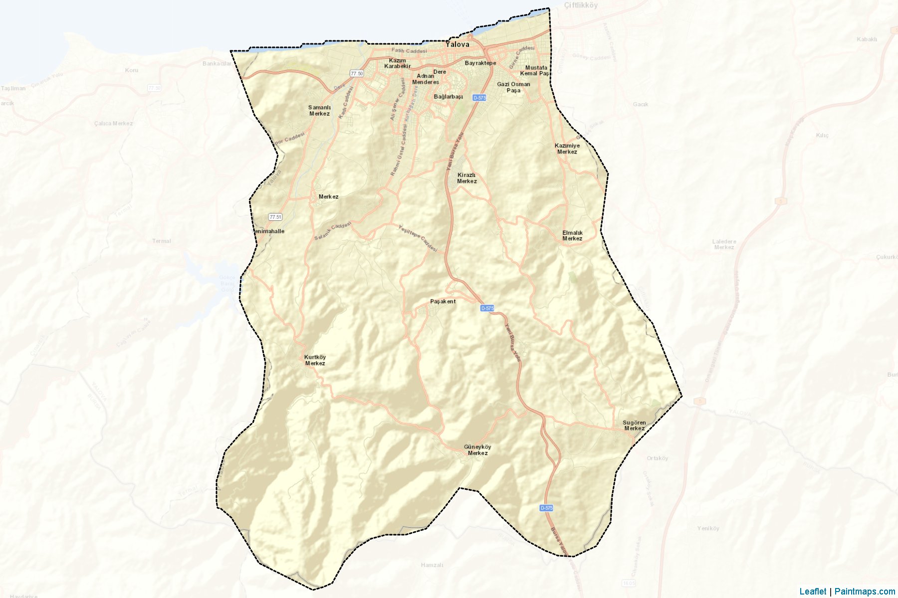 Muestras de recorte de mapas Merkez (Yalova)-2