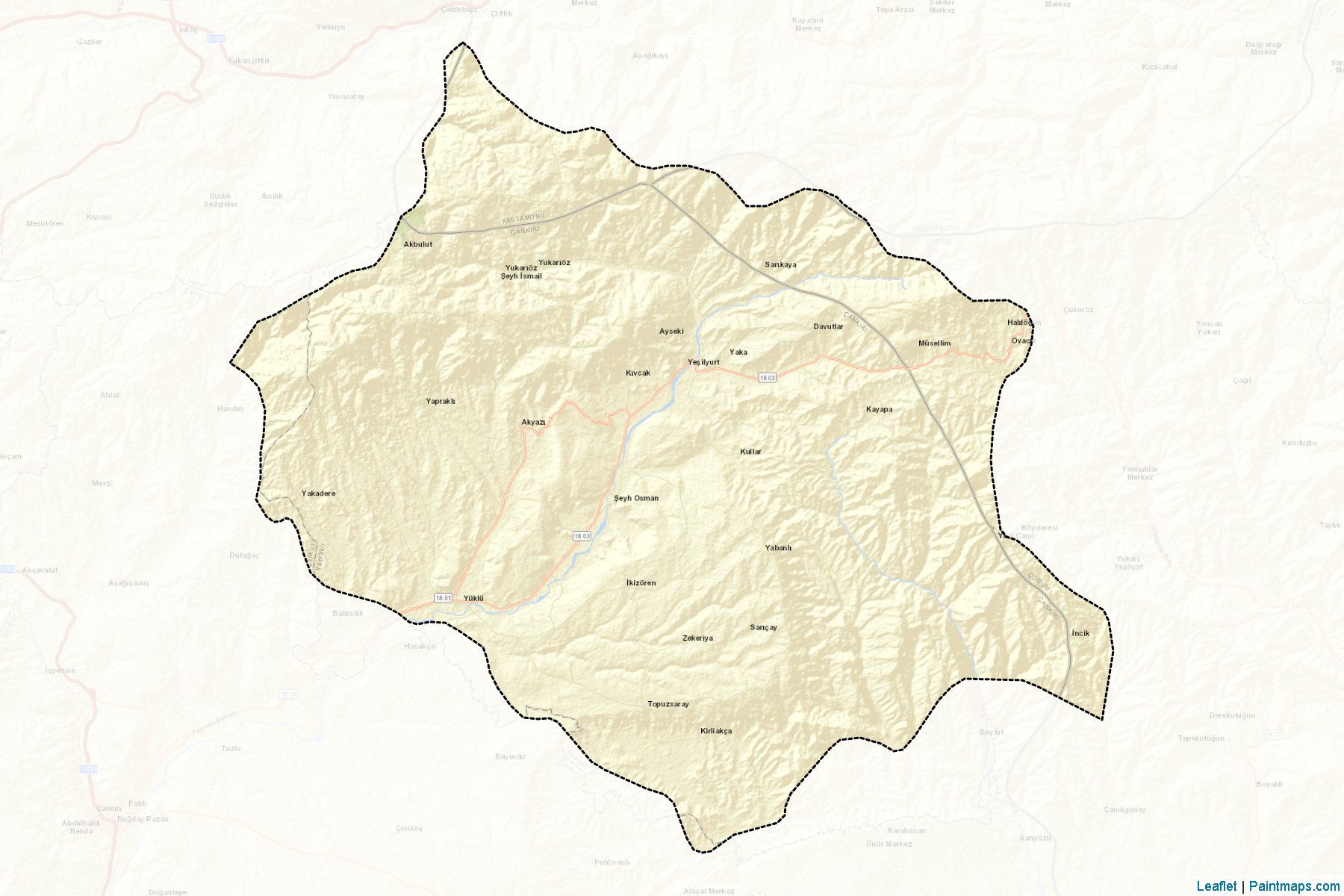 Muestras de recorte de mapas Yapraklı (Cankiri)-2