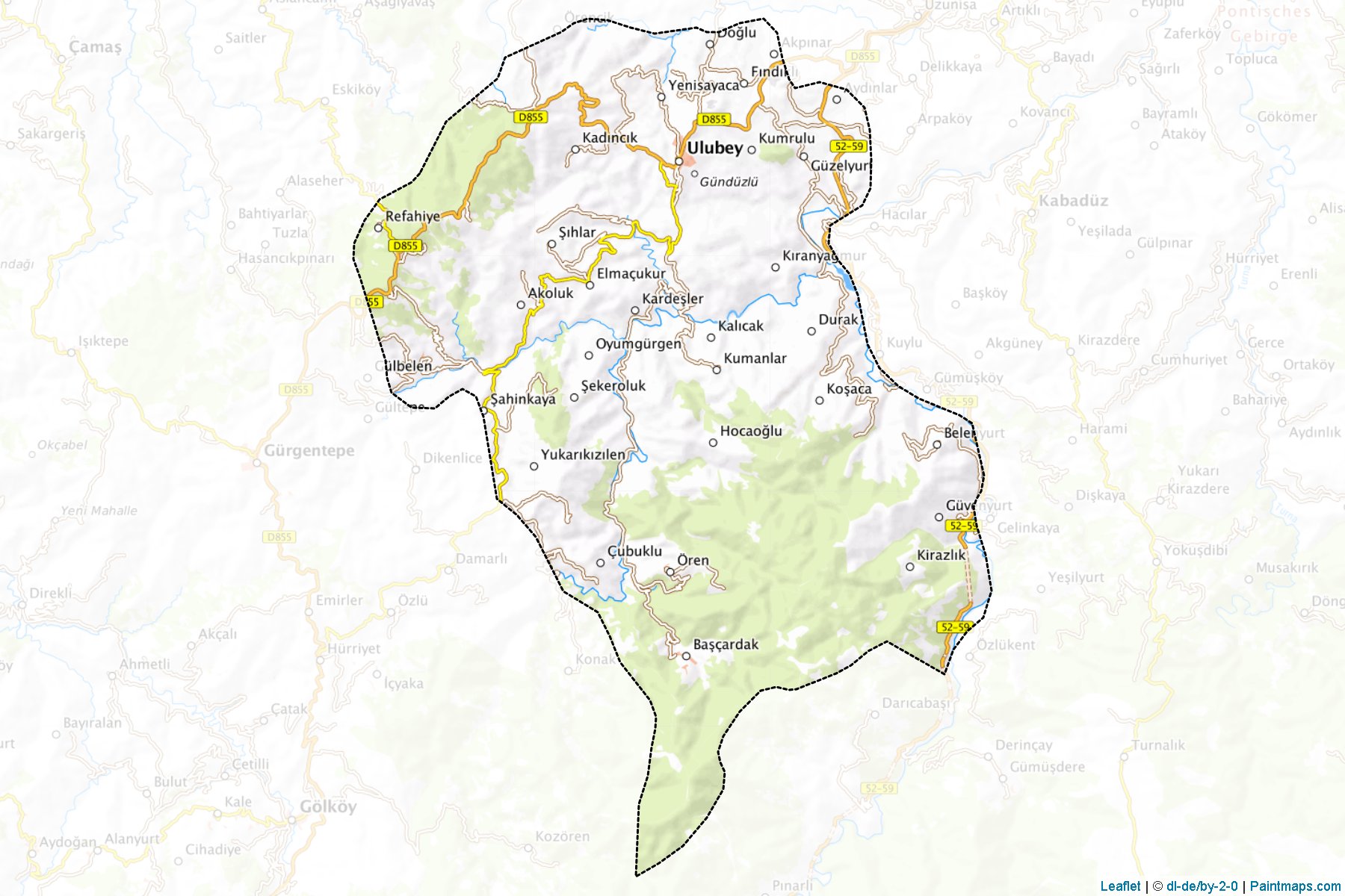 Ulubey (Ordu) Haritası Örnekleri-1