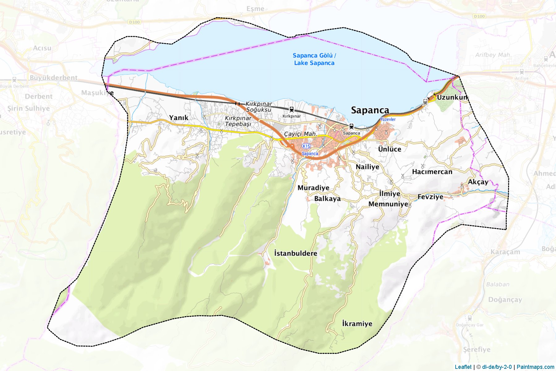 Muestras de recorte de mapas Sapanca (Sakarya)-1