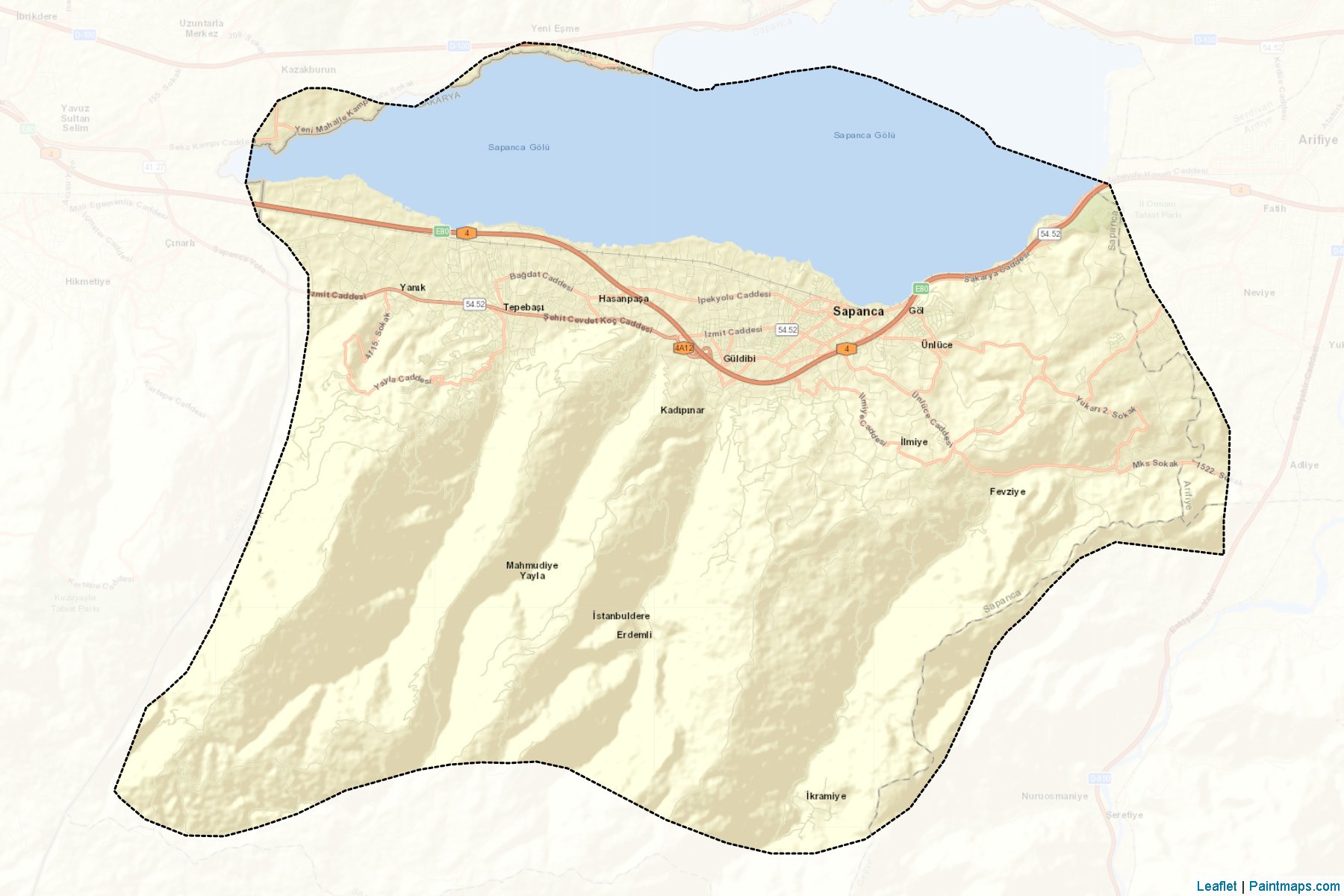 Muestras de recorte de mapas Sapanca (Sakarya)-2