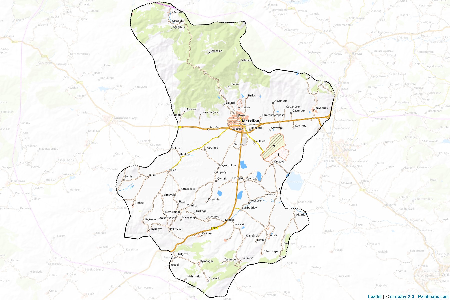 Muestras de recorte de mapas Merzifon (Amasya)-1