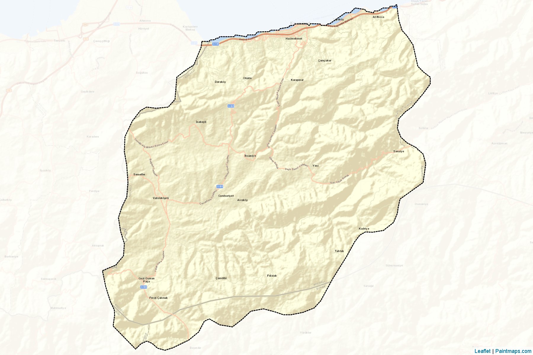 Muestras de recorte de mapas Karamürsel (Kocaeli)-2