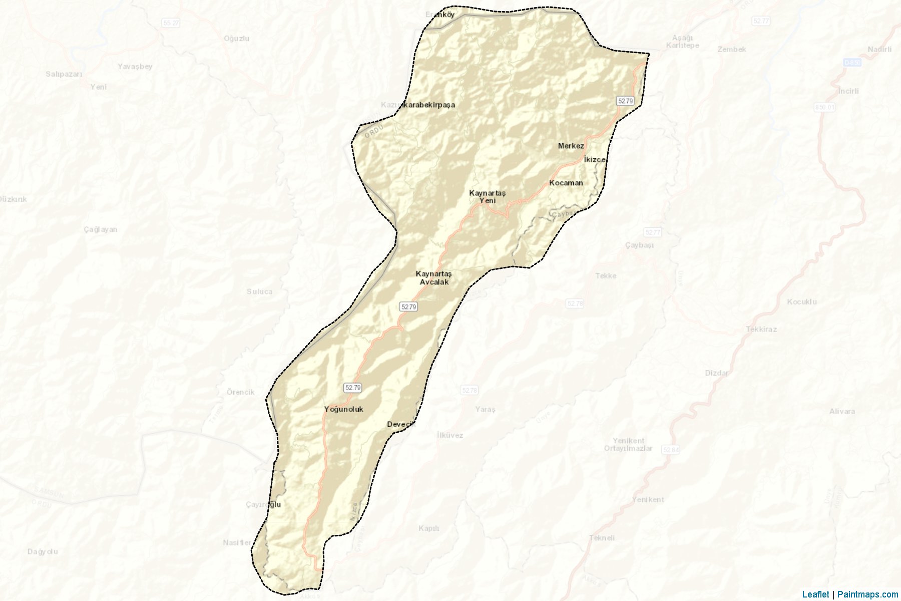 Muestras de recorte de mapas İkizce (Ordu)-2