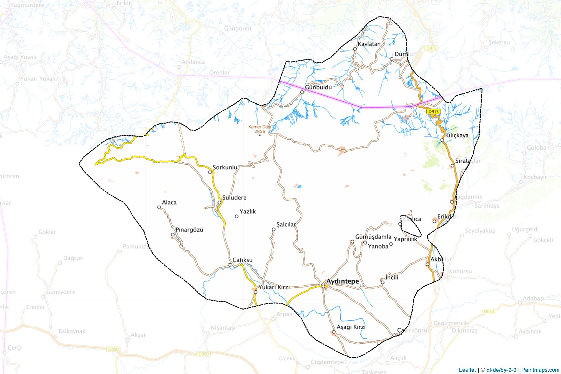 Muestras de recorte de mapas Aydıntepe (Bayburt)-1