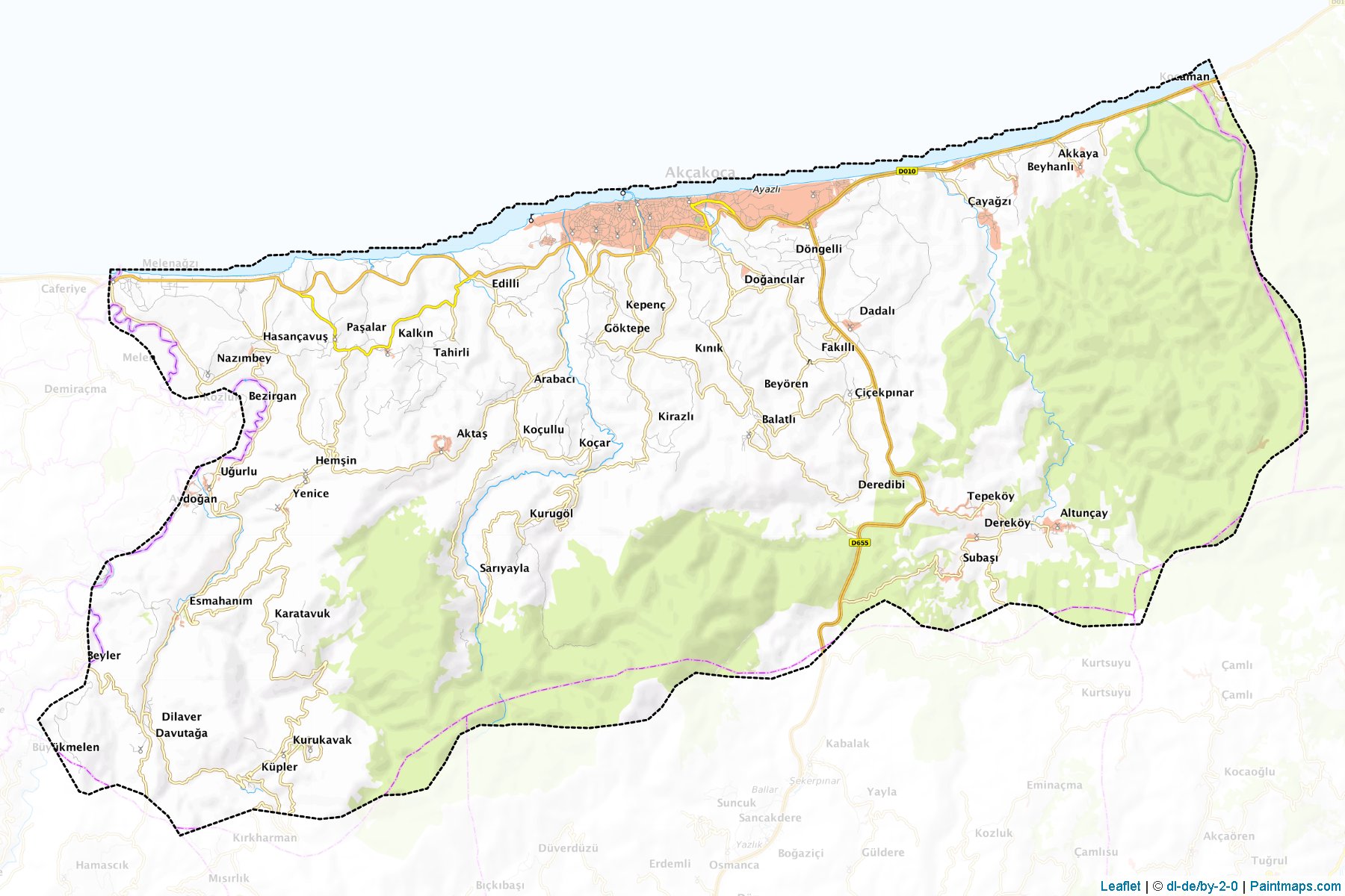 Muestras de recorte de mapas Akçakoca (Duzce)-1