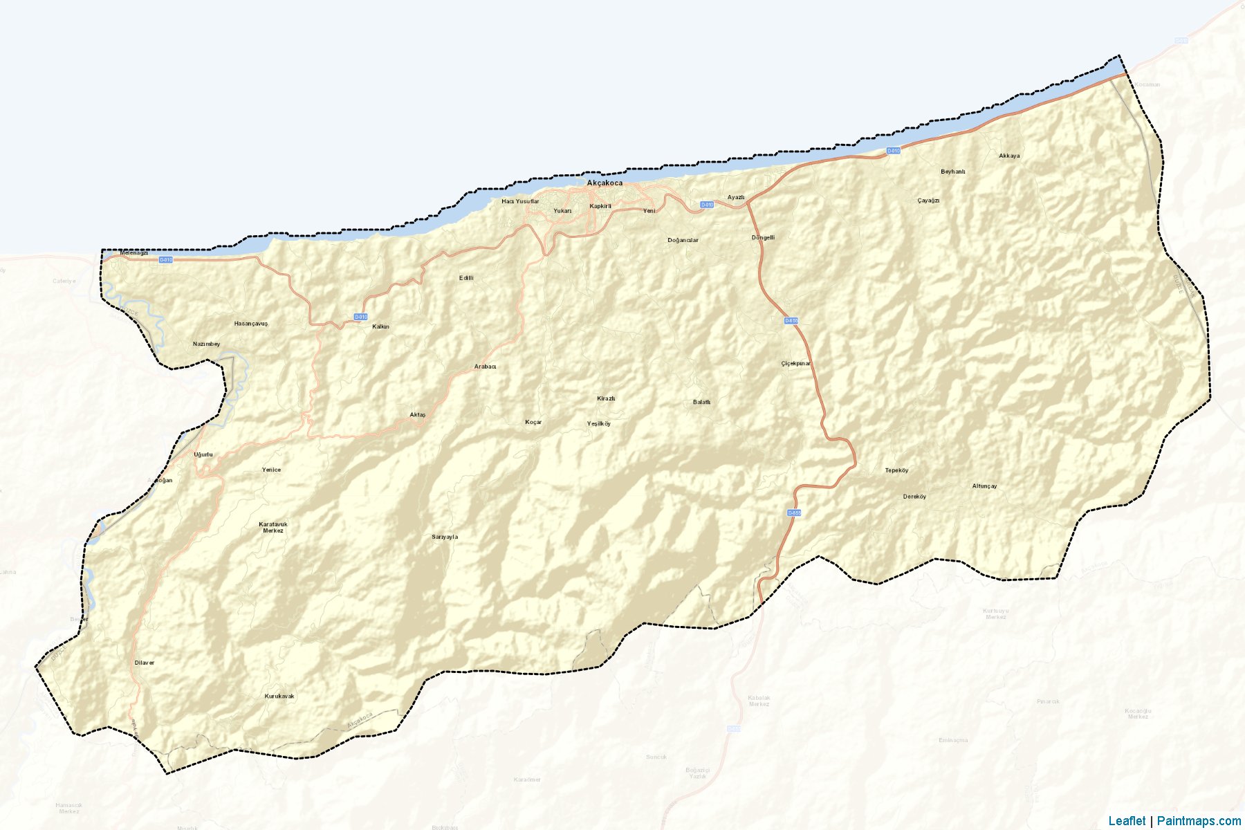 Muestras de recorte de mapas Akçakoca (Duzce)-2