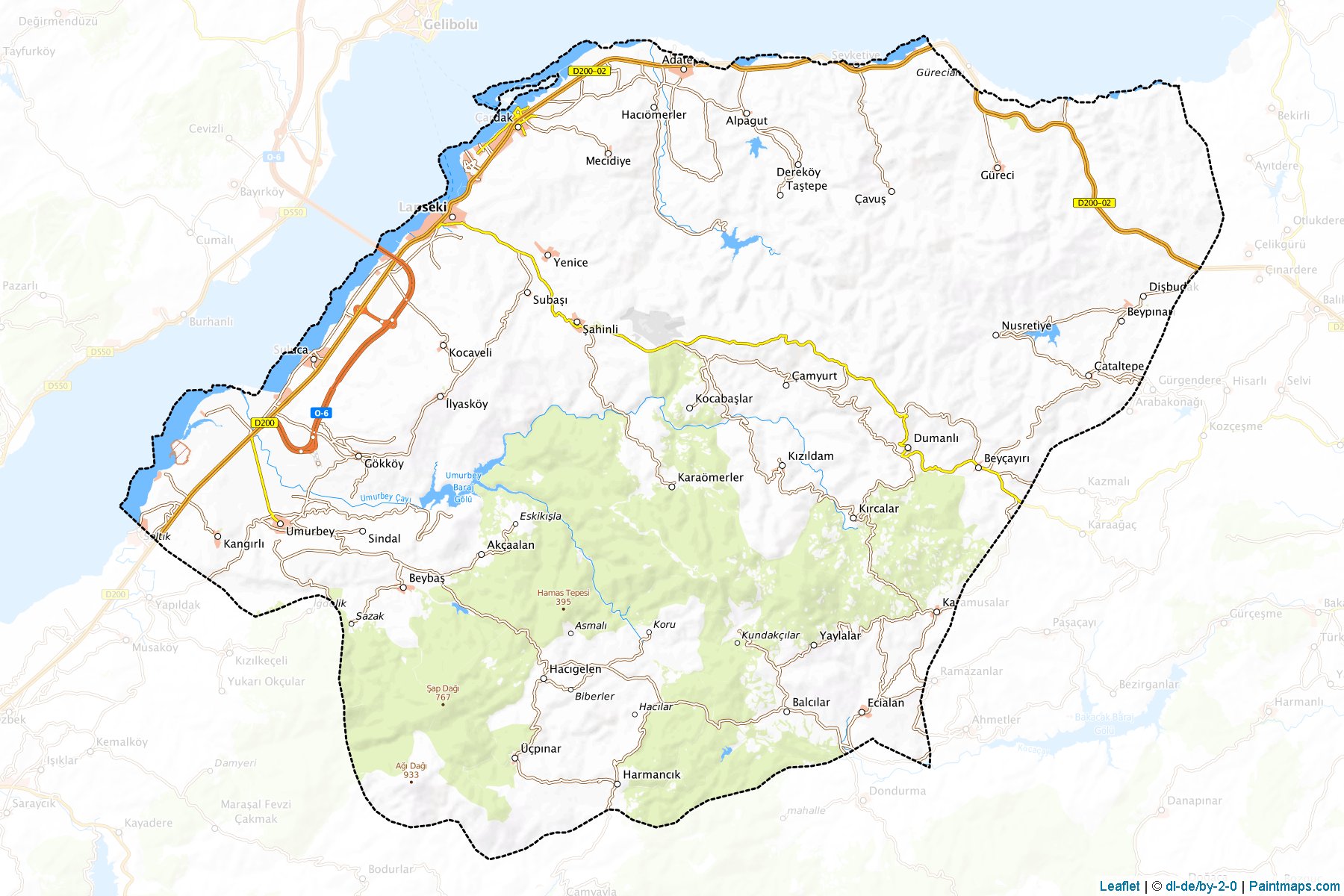 Lapseki (Çanakkale) Haritası Örnekleri-1