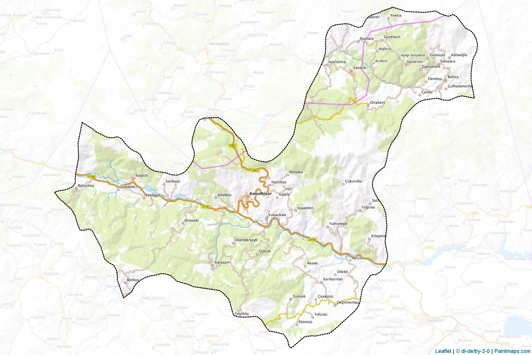 Koyulhisar (Sivas) Haritası Örnekleri-1