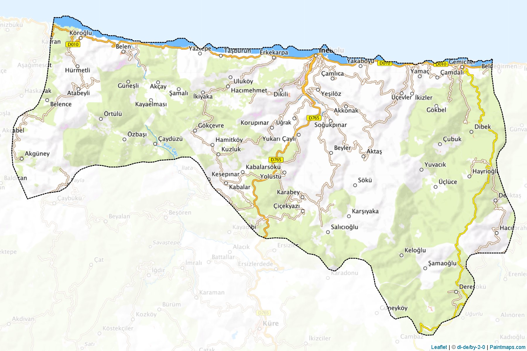 Inebolu (Kastamonu) Map Cropping Samples-1