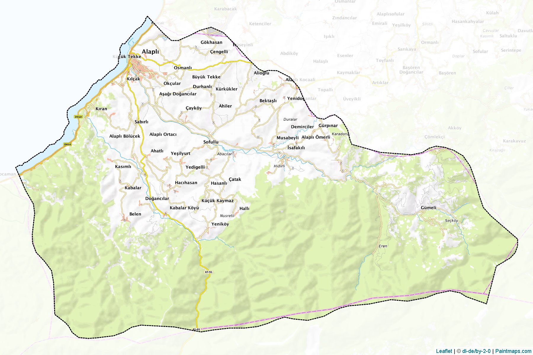 Muestras de recorte de mapas Alaplı (Zonguldak)-1