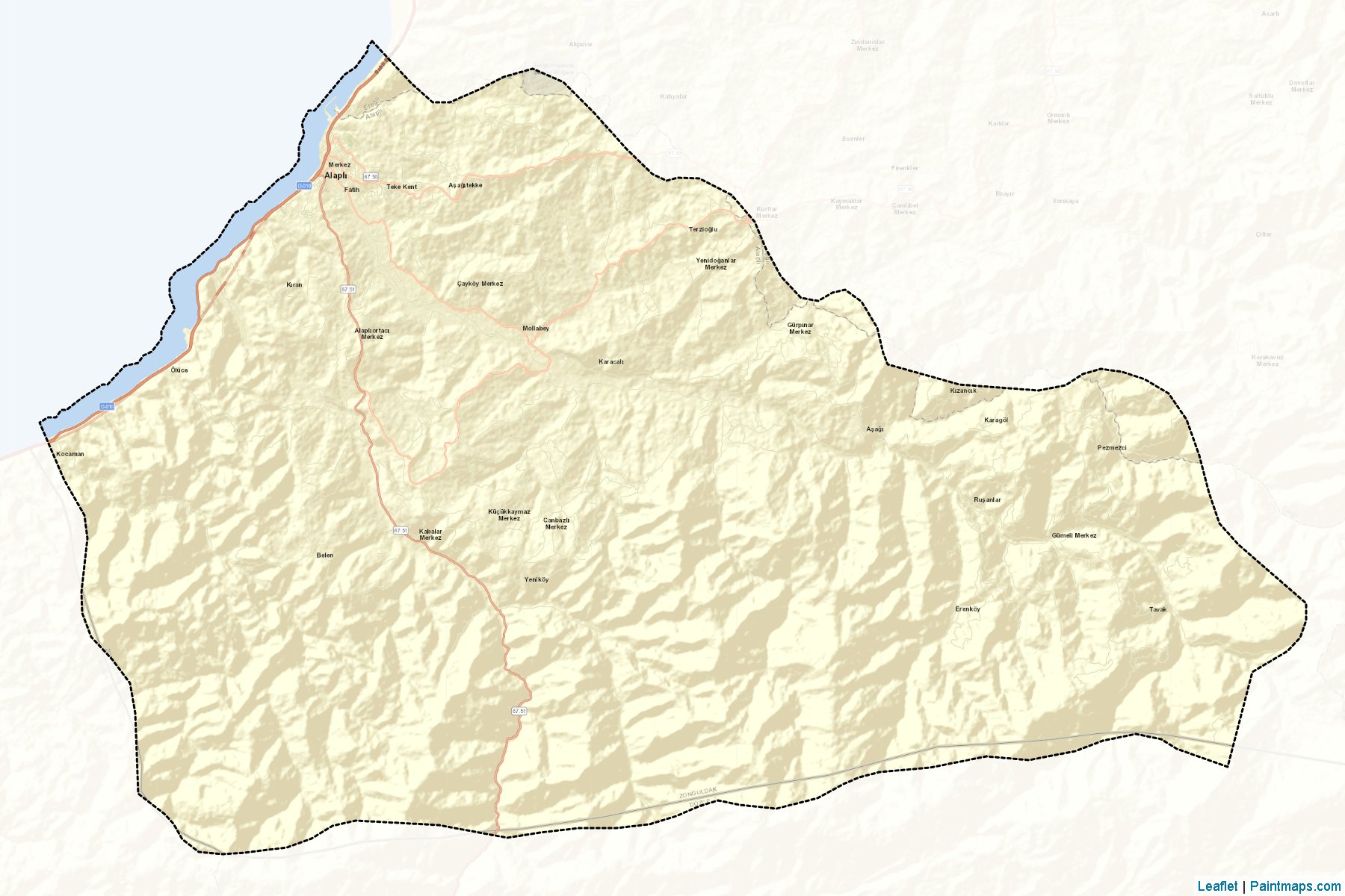 Muestras de recorte de mapas Alaplı (Zonguldak)-2