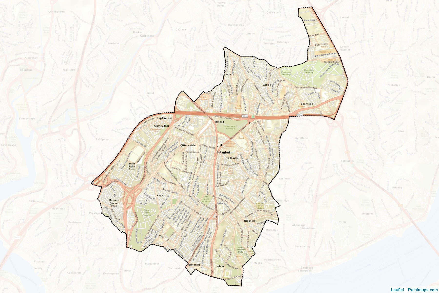 Muestras de recorte de mapas Şişli (Istanbul)-2