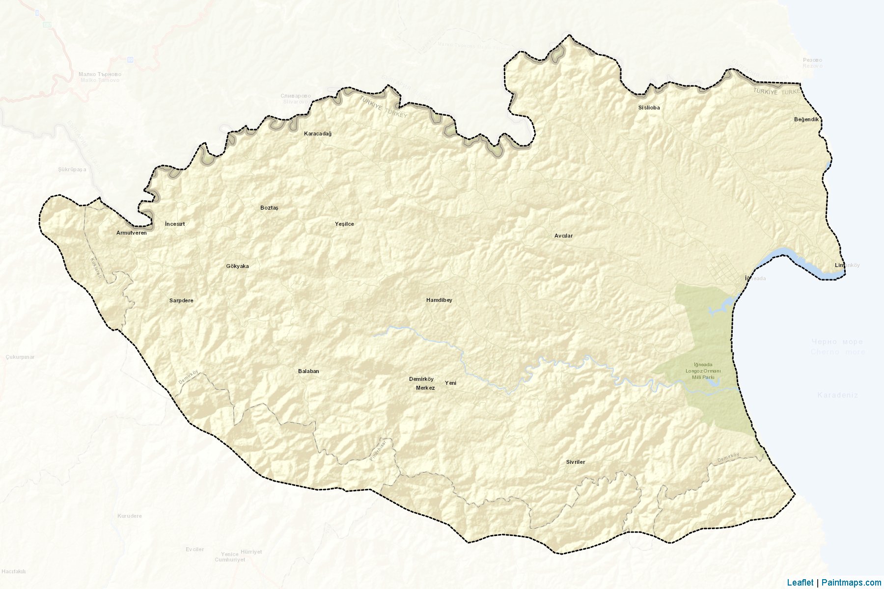 Muestras de recorte de mapas Demirköy (Kirklareli)-2