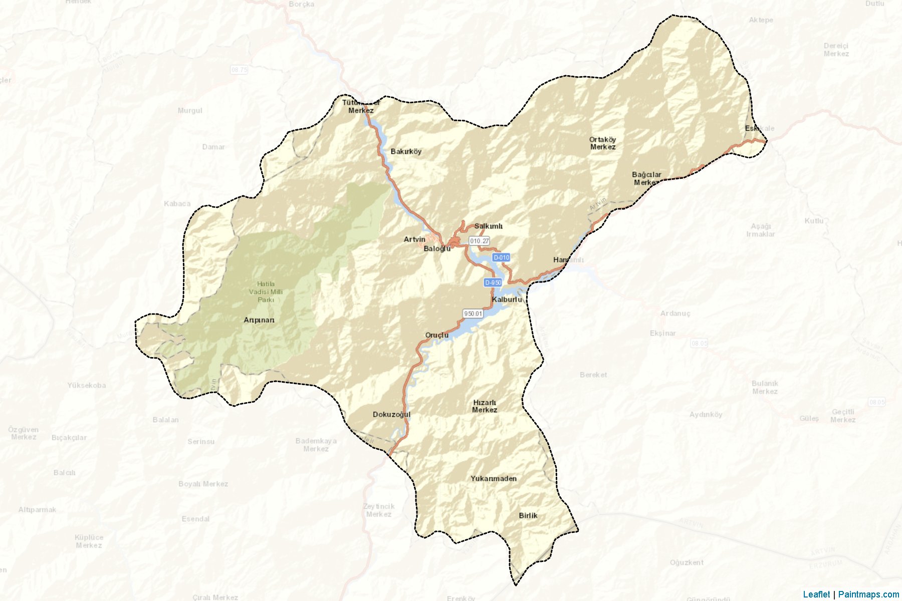 Muestras de recorte de mapas Merkez (Artvin)-2