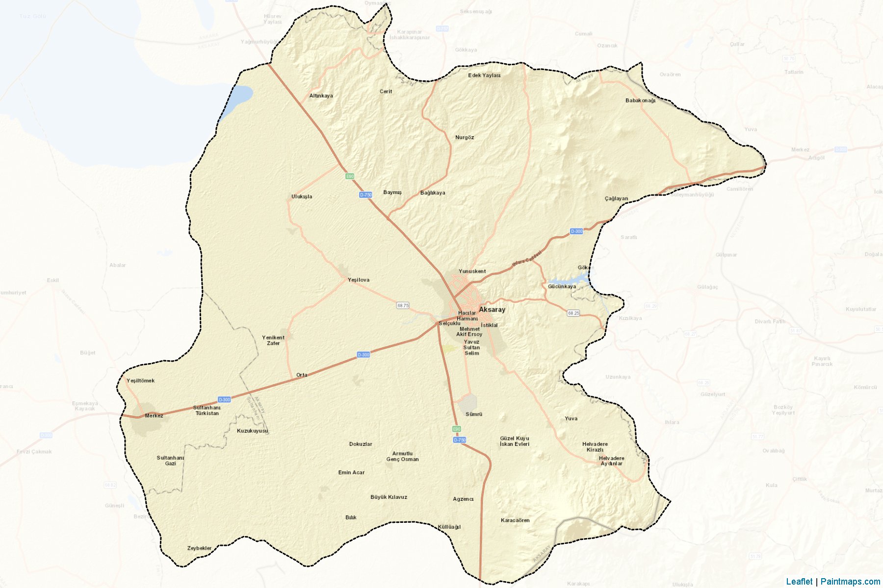 Muestras de recorte de mapas Merkez (Aksaray)-2