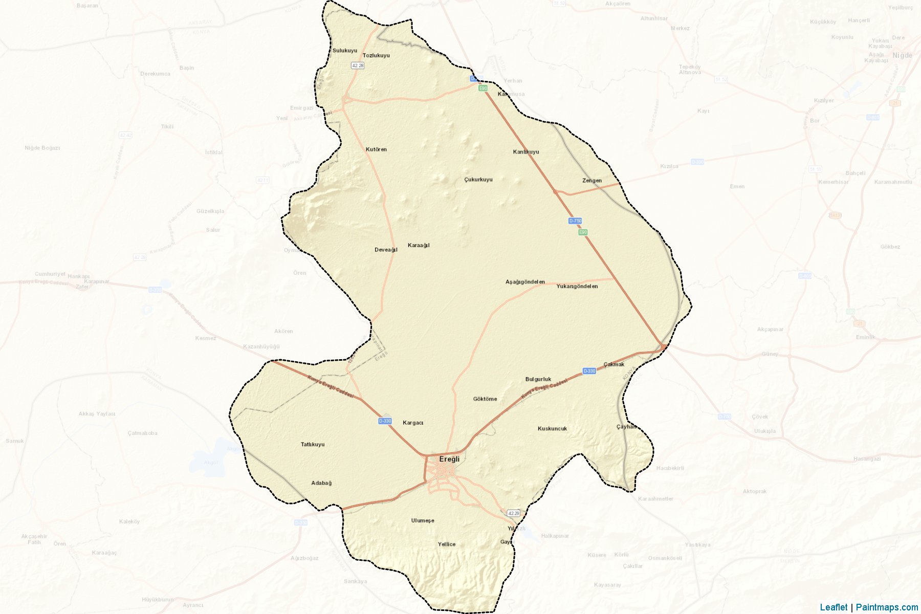 Muestras de recorte de mapas Ereğli (Konya)-2