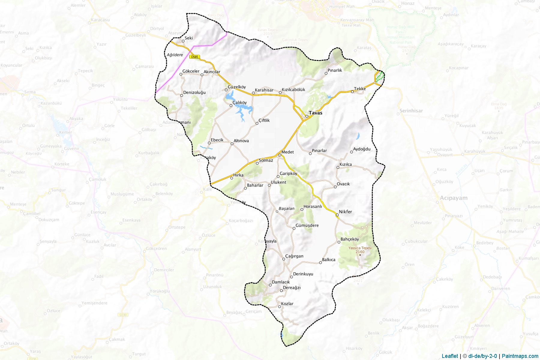 Muestras de recorte de mapas Tavas (Denizli)-1