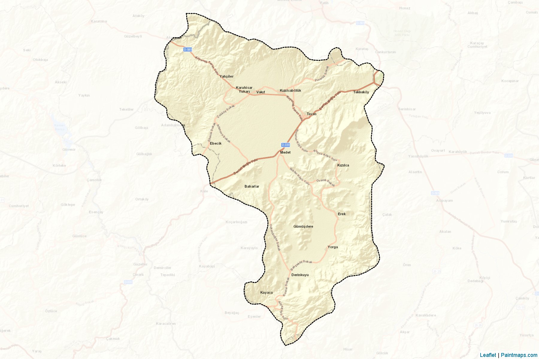 Muestras de recorte de mapas Tavas (Denizli)-2