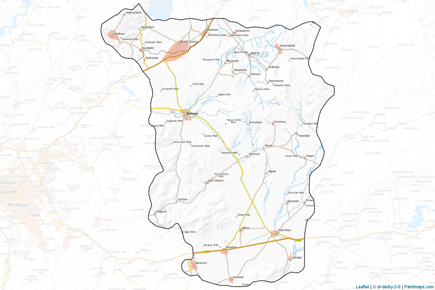 Muestras de recorte de mapas Bünyan (Kayseri)-1