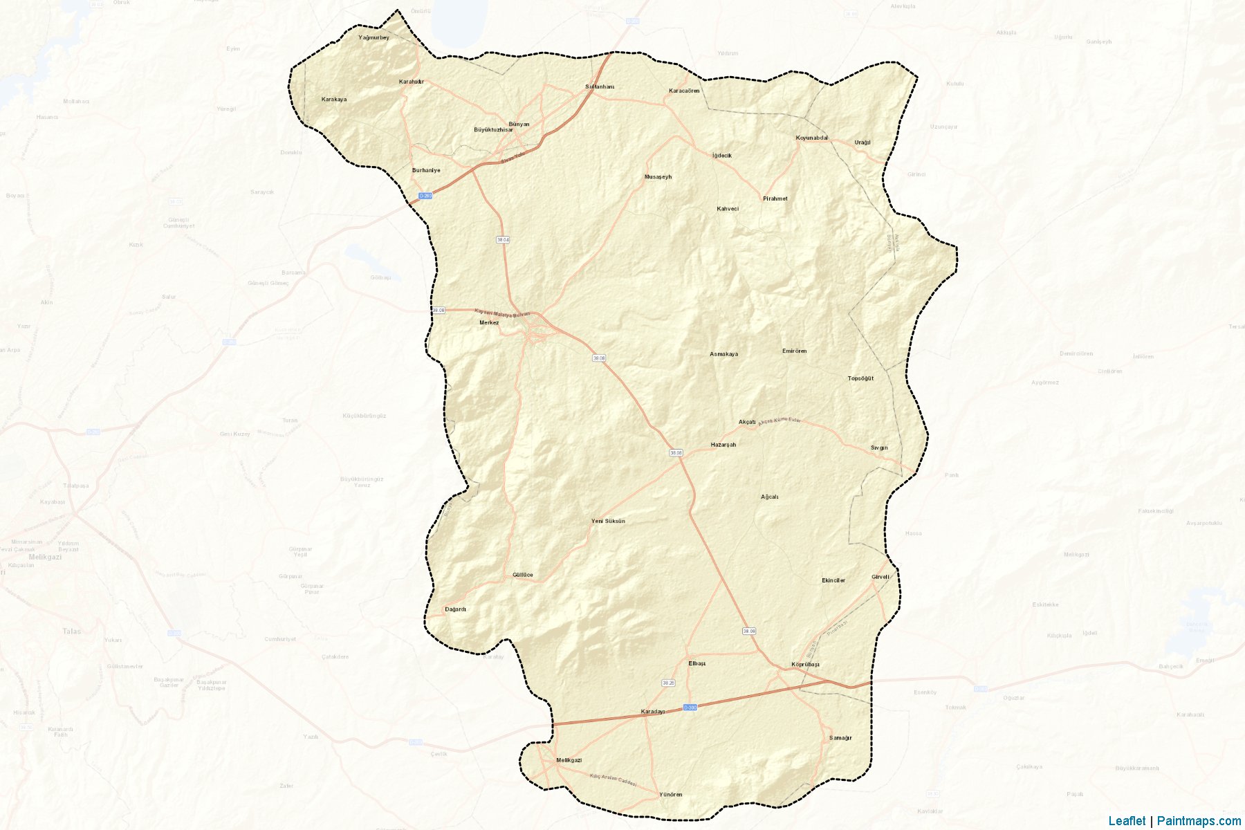 Muestras de recorte de mapas Bünyan (Kayseri)-2