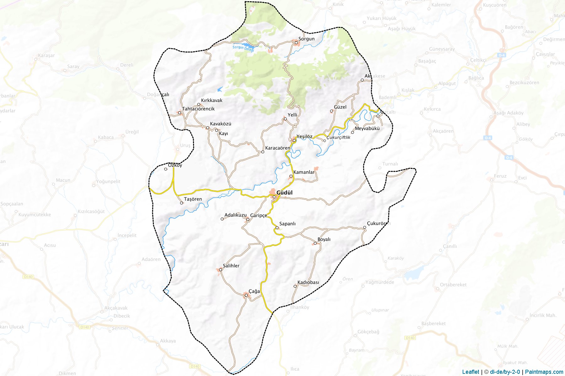 Güdül (Ankara Province) Map Cropping Samples-1