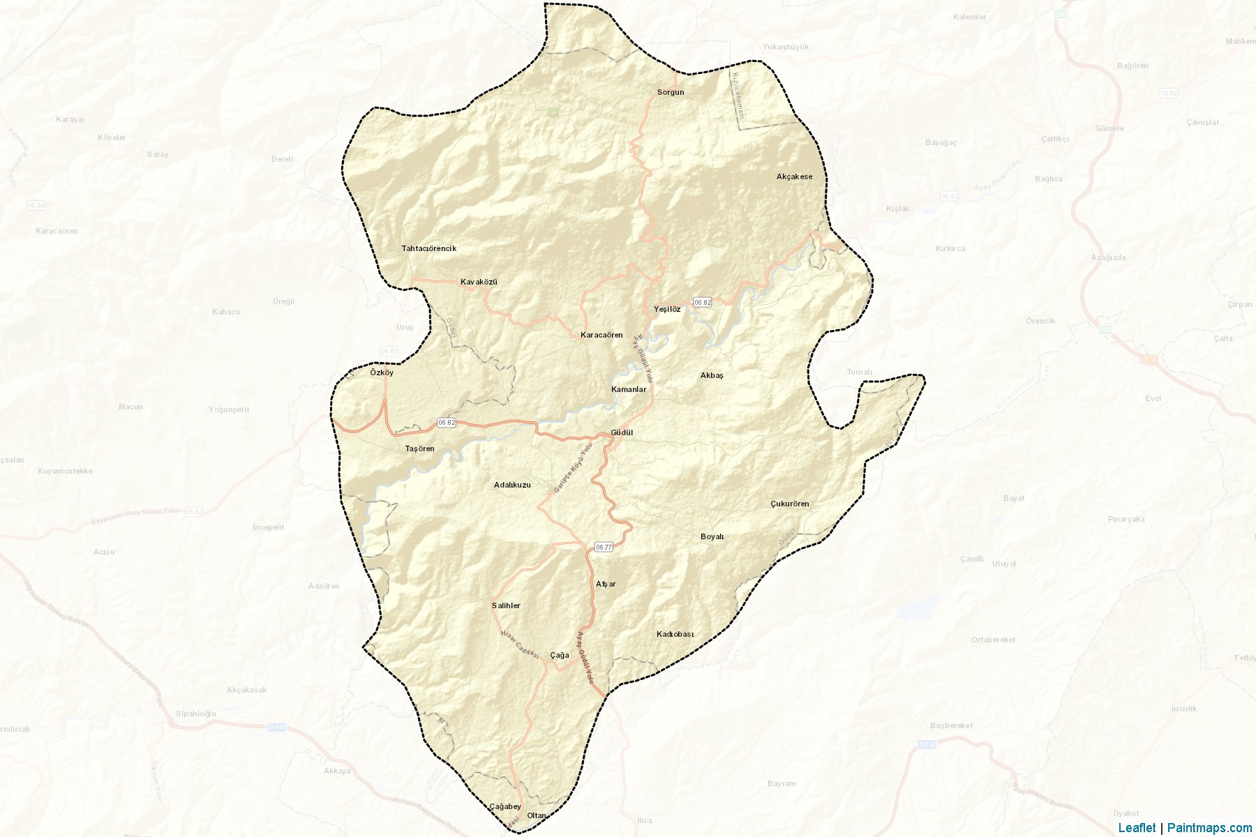 Güdül (Ankara Province) Map Cropping Samples-2