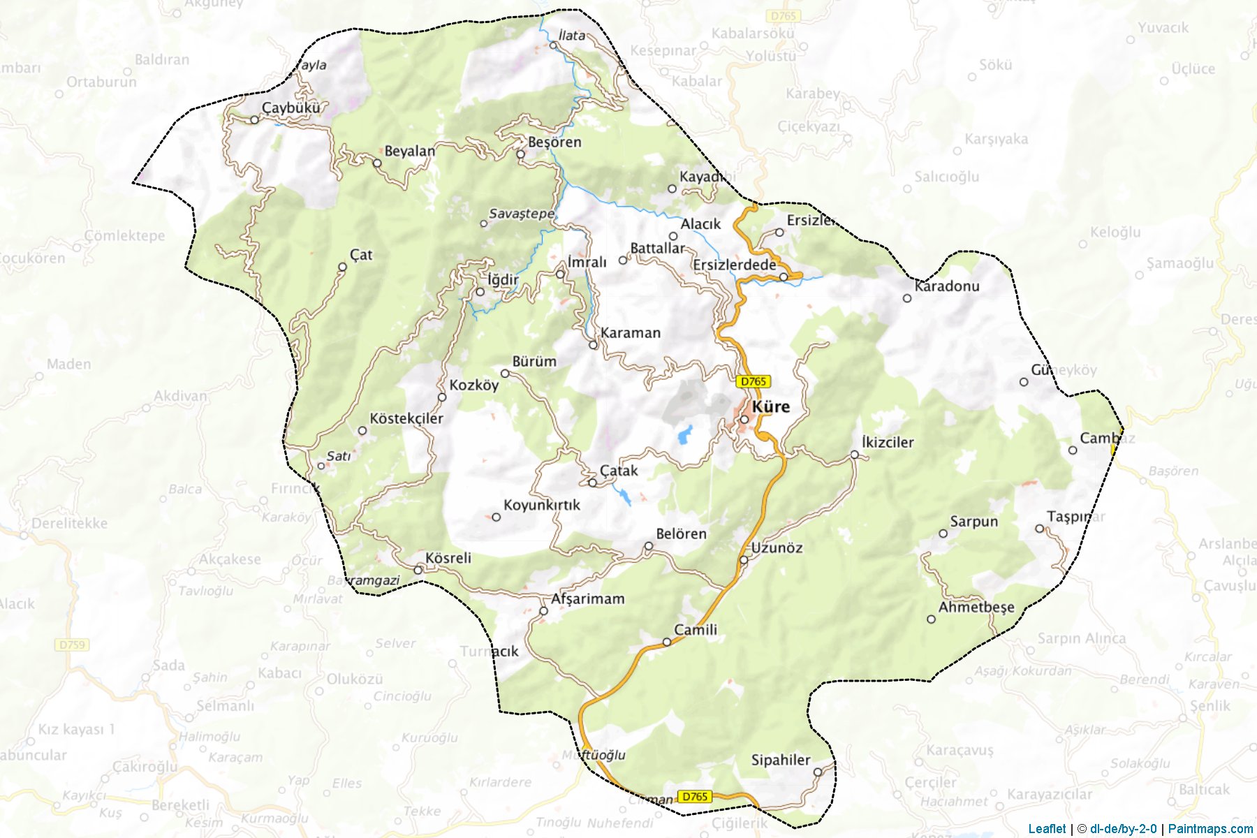 Muestras de recorte de mapas Küre (Kastamonu)-1